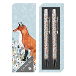 Gifted Stationery Twin Pen Set Foxy Tales Design Pair Pens In Gift Box