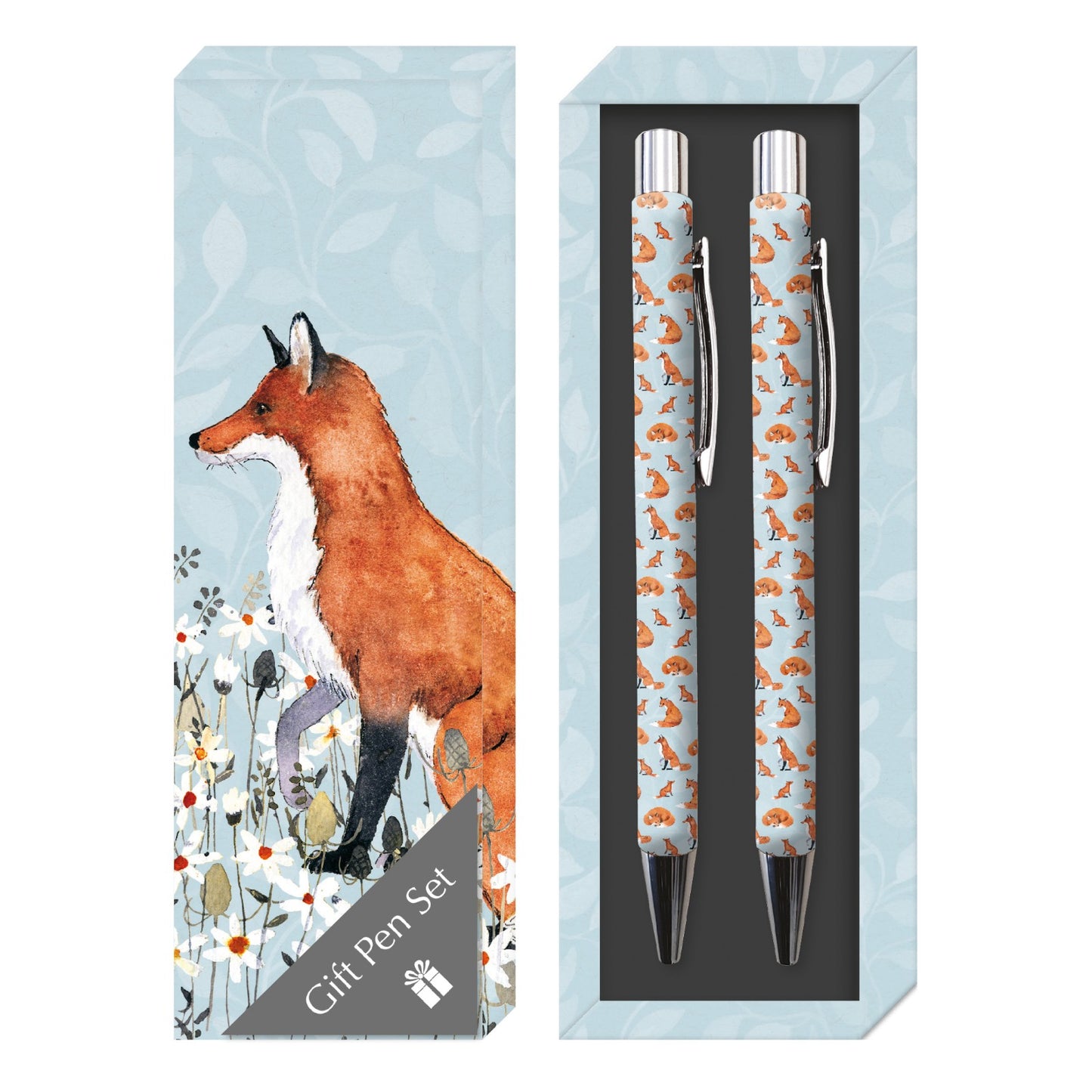 Gifted Stationery Twin Pen Set Foxy Tales Design Pair Pens In Gift Box