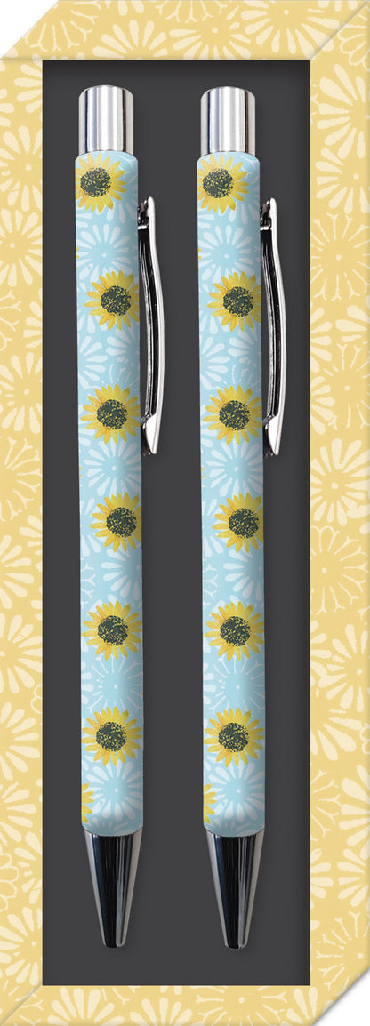 Gifted Stationery Twin Pen Set In The Garden Design Pair Pens In Gift Box