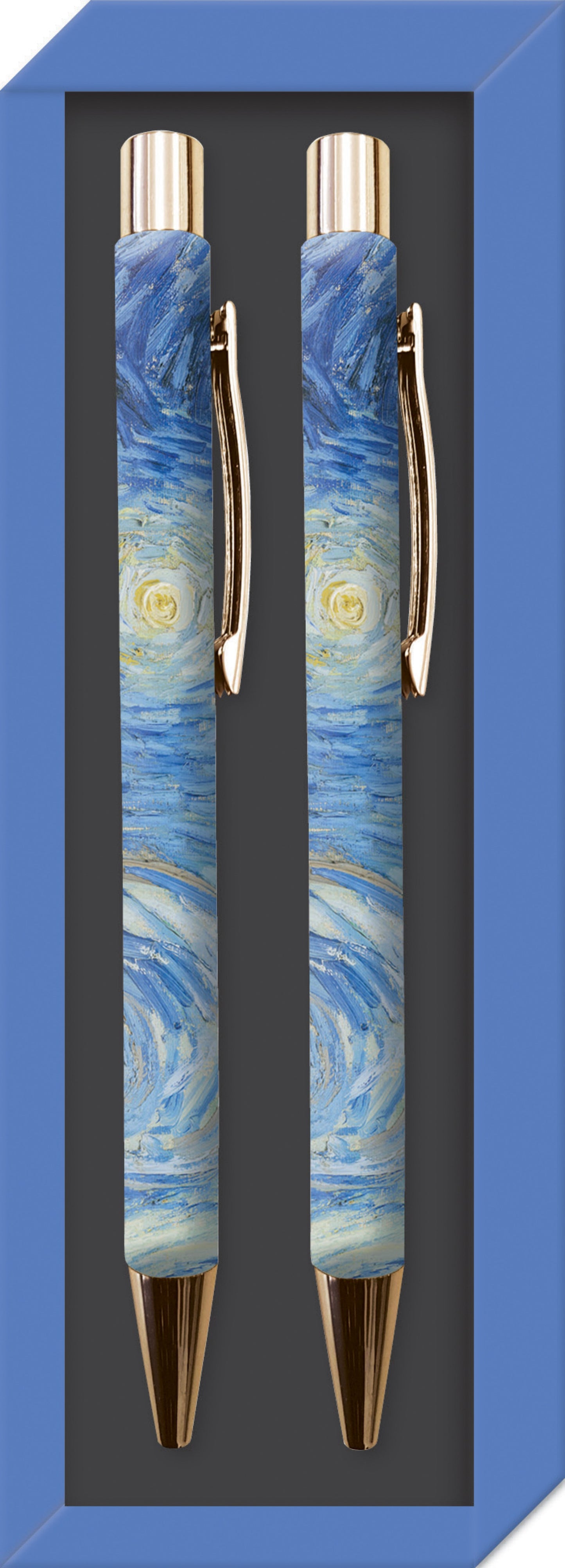 Gifted Stationery Twin Pen Set Van Gogh Starry Night Pair Pens In Gift Box