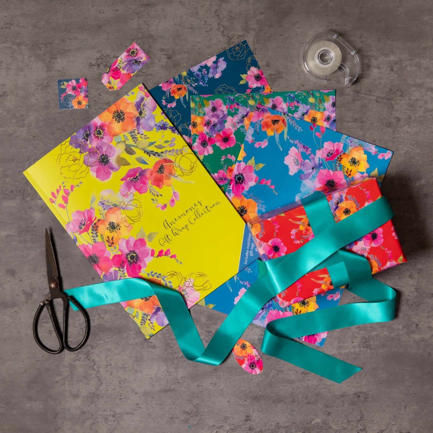 Gifted Stationery Gift Wrap Collection Anemonies Design Wrapping Paper & Tags