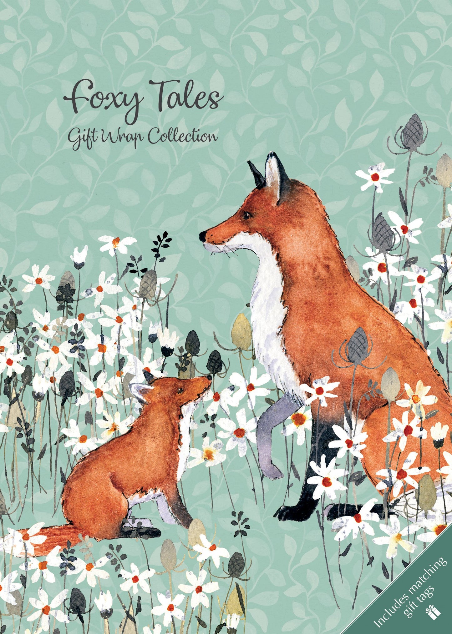 Gifted Stationery Gift Wrap Collection Foxy Tails Design Wrapping Paper & Tags
