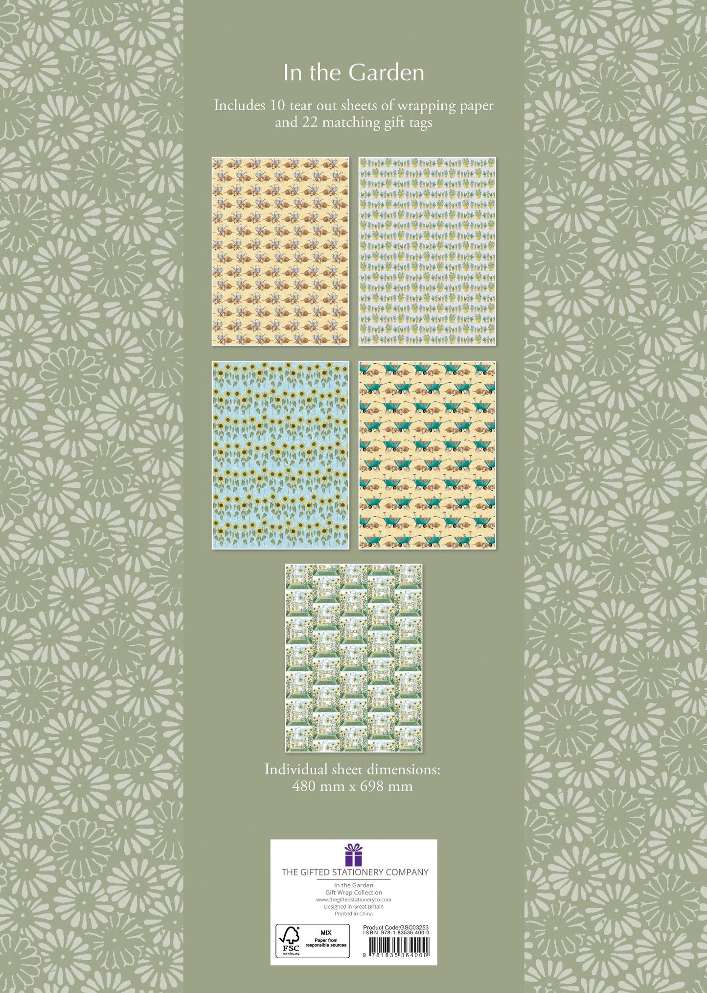 Gifted Stationery Gift Wrap Collection In The Garden Wrapping Paper & Tags