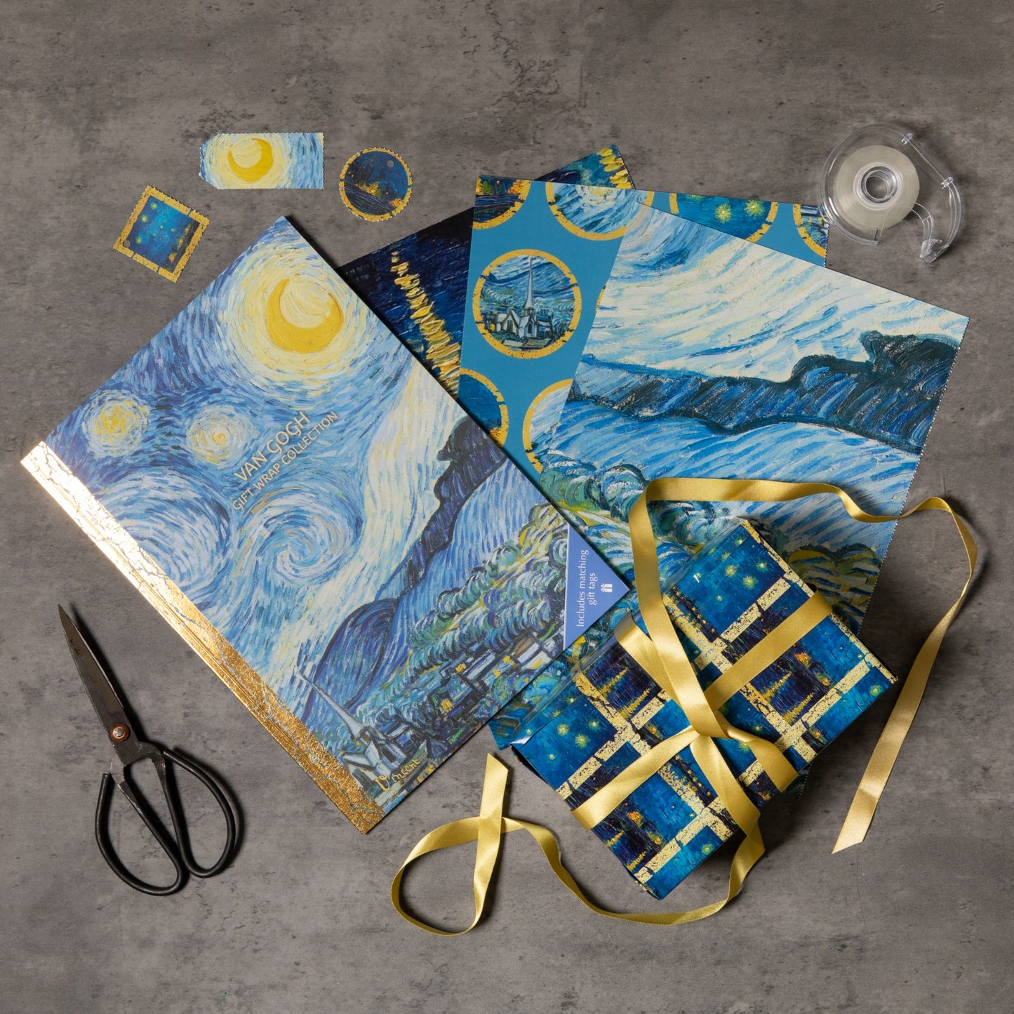 Gifted Stationery Gift Wrap Collection Van Gough Starry Night Wrapping Paper