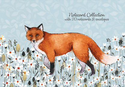 Gifted Stationery Notecard Collection Foxy Tails Design 20 Notecards & Envelopes
