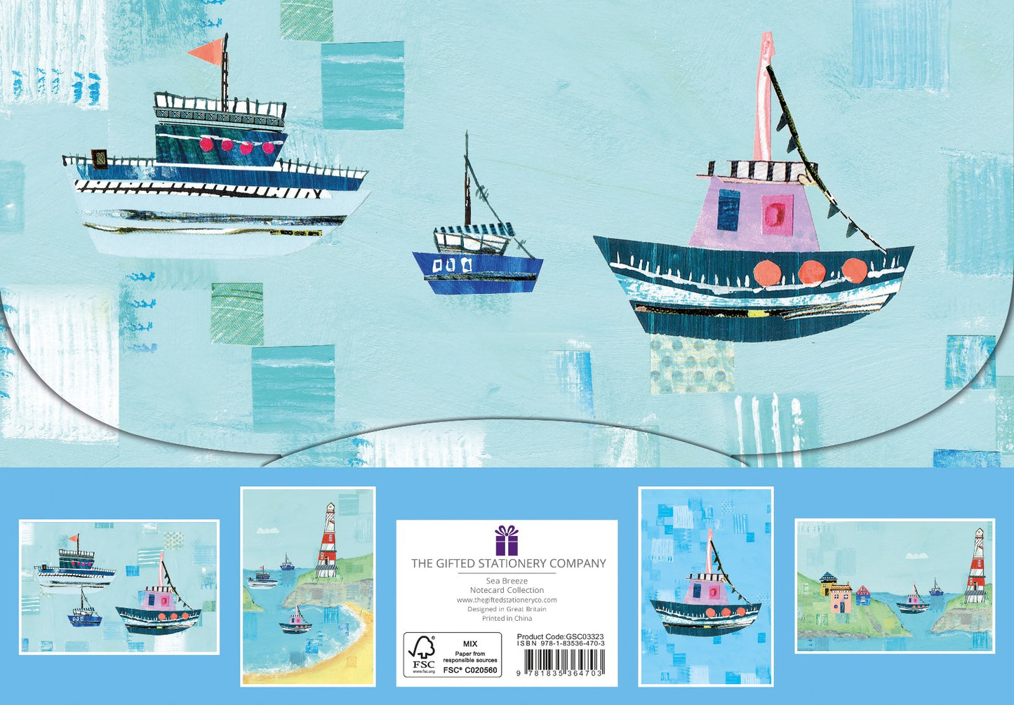 Gifted Stationery Notecard Collection Sea Breeze Design 20 Notecards & Envelopes