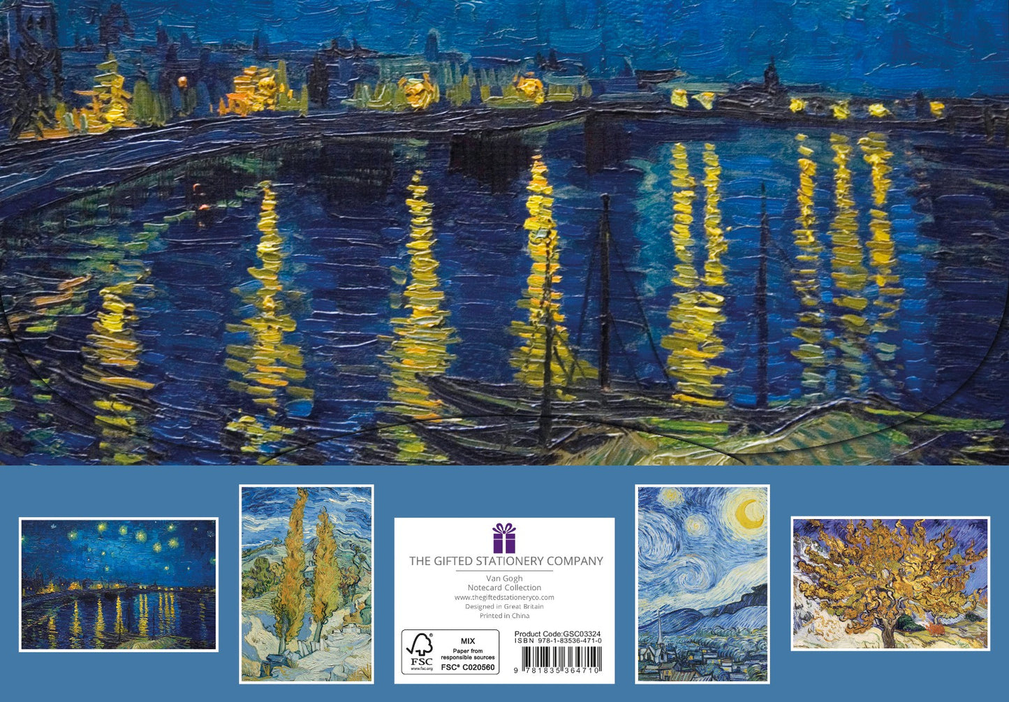 Gifted Stationery Notecard Collection Van Gogh Starry Night 20 Notecards