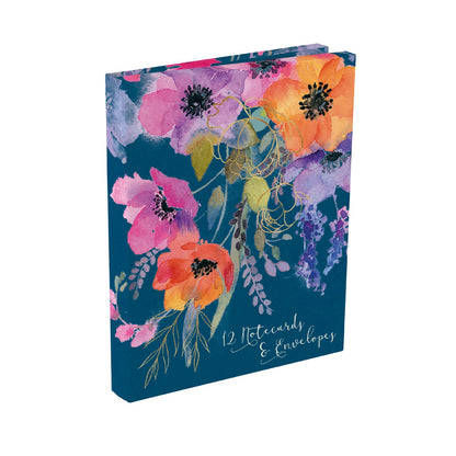 Gifted Stationery Notecard Wallet Red Anemones Design 12 Notecards & Envelope