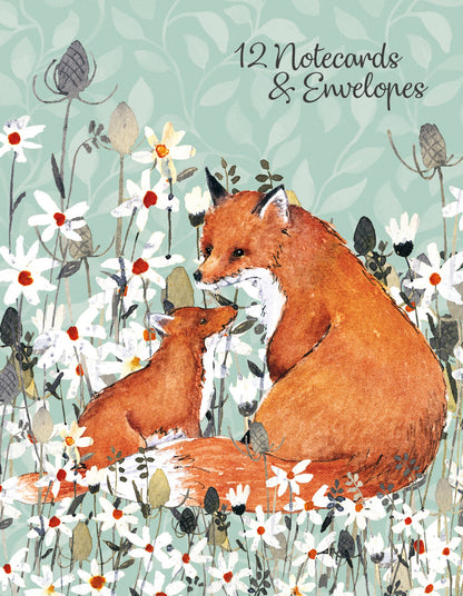 Gifted Stationery Notecard Wallet Foxy Tales Design 12 Notecards & Envelopes