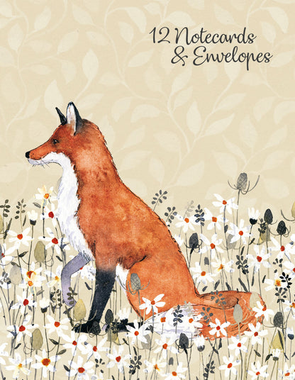 Gifted Stationery Notecard Wallet Tan Foxy Tales Design 12 Notecards & Envelopes
