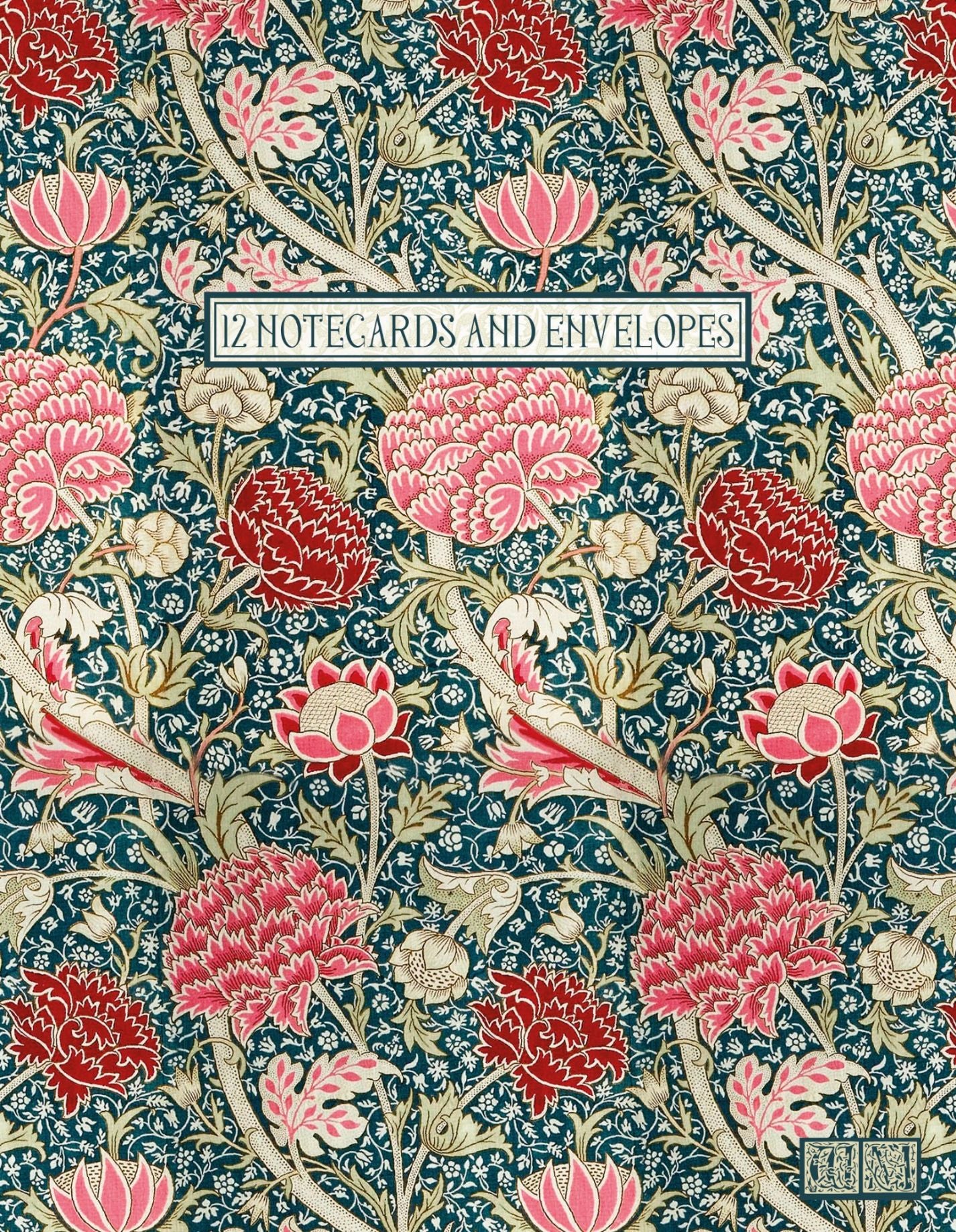 Gifted Stationery Notecard Wallet Pink William Morris Cray 12 Notecards