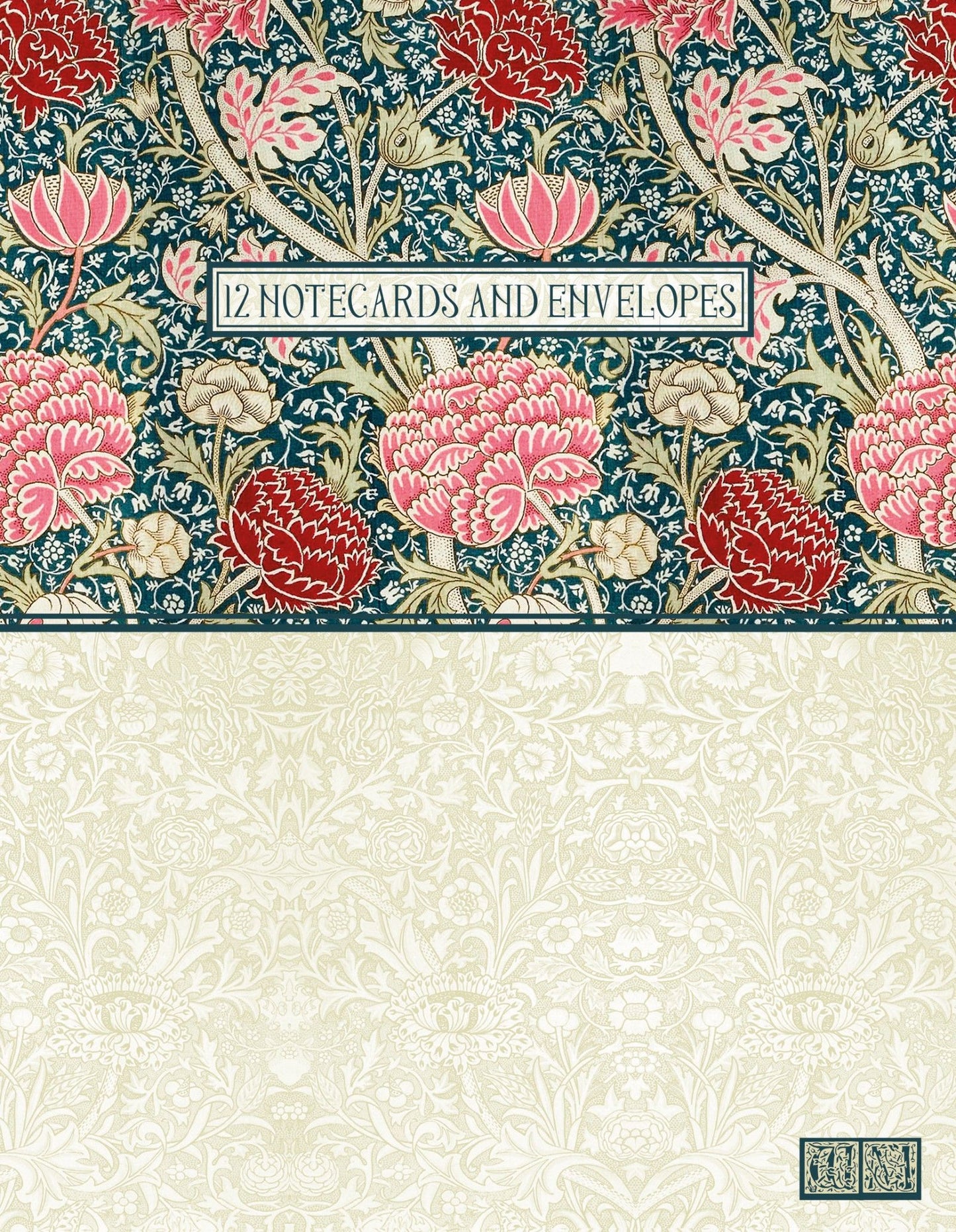 Gifted Stationery Notecard Wallet Red William Morris Cray 12 Notecards