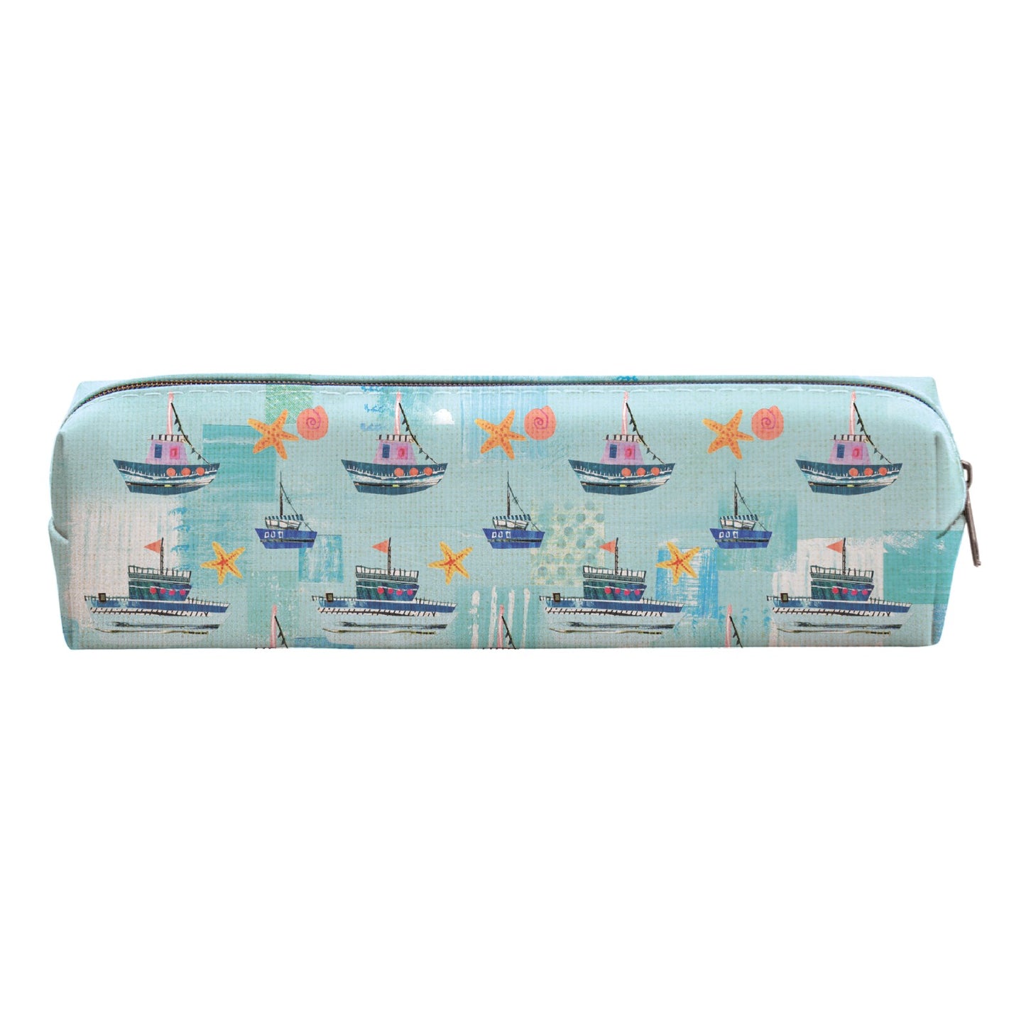 Gifted Stationery Pencil Case Sea Breeze Design Zipped Fabric Pouch