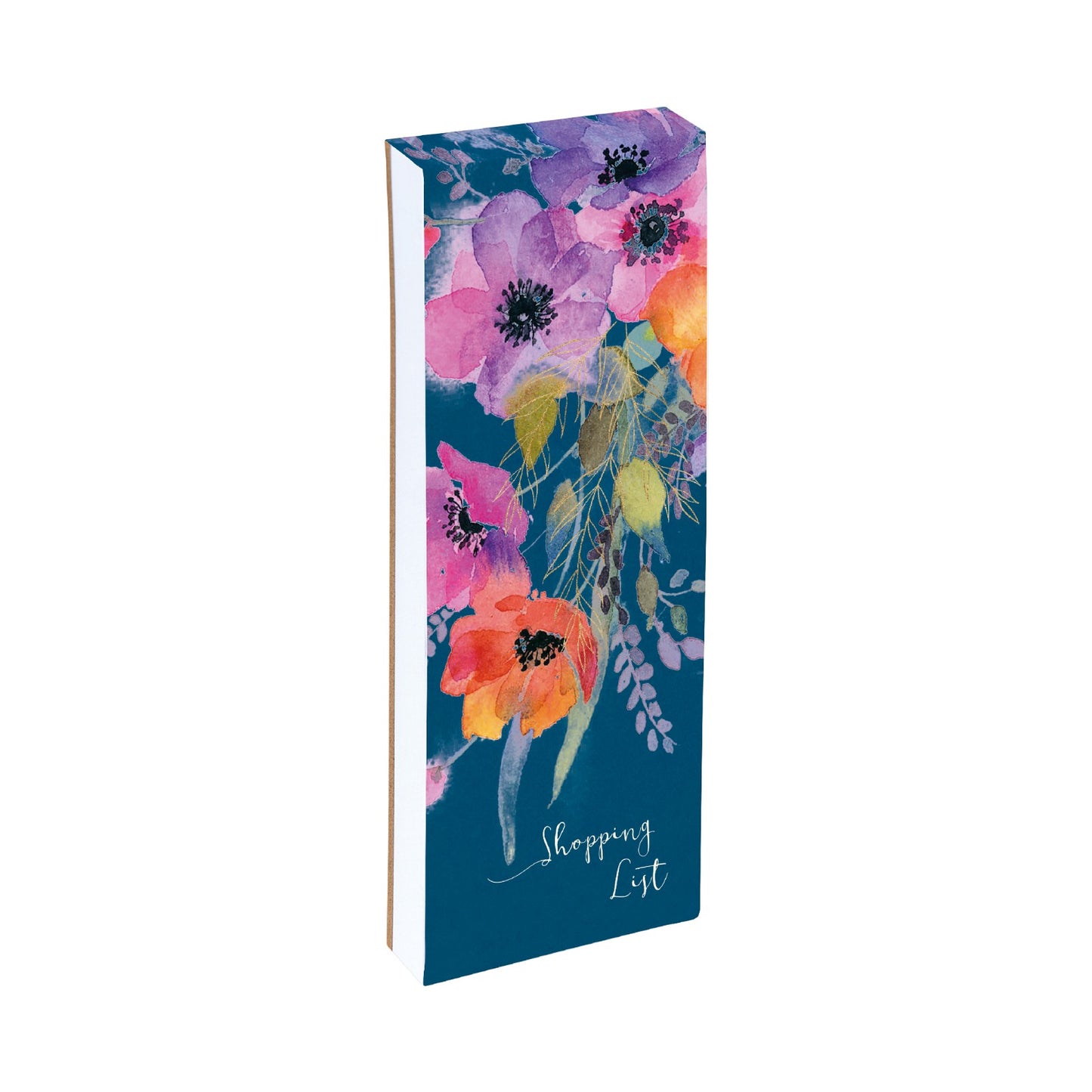Gifted Stationery Magnetic Shopping List Pad Anemones Design In Blue