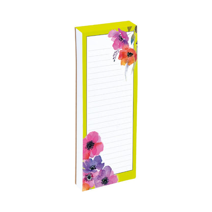 Gifted Stationery Magnetic Shopping List Pad Anemones Design In Green