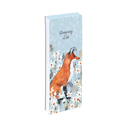 Gifted Stationery Magnetic Shopping List Pad Foxy Tales Design In Blue