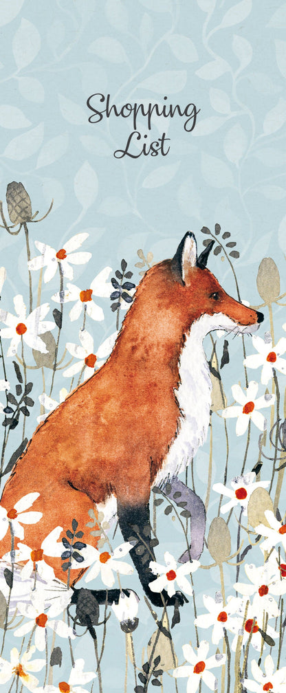 Gifted Stationery Magnetic Shopping List Pad Foxy Tales Design In Blue