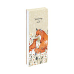 Gifted Stationery Magnetic Shopping List Pad Foxy Tales Design In Tan