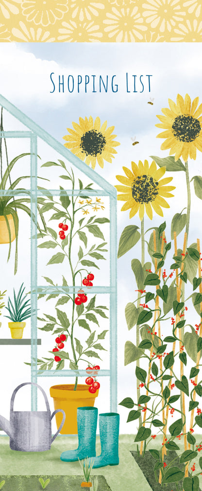 Gifted Stationery Magnetic Shopping List Pad In The Garden Design In Yellow
