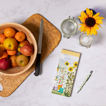 Gifted Stationery Magnetic Shopping List Pad In The Garden Design In Yellow