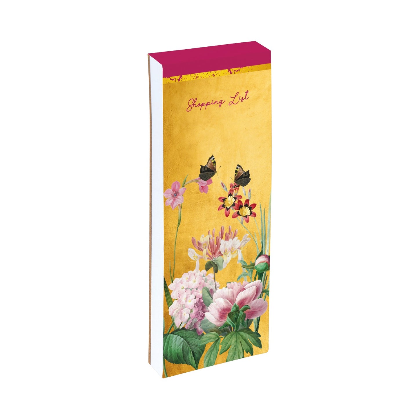 Gifted Stationery Magnetic Shopping List Pad Redoute Butterfly Design In Yellow