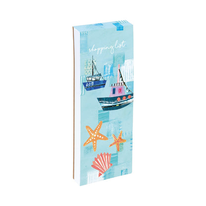 Gifted Stationery Magnetic Shopping List Pad Sea Breeze Design In Blue