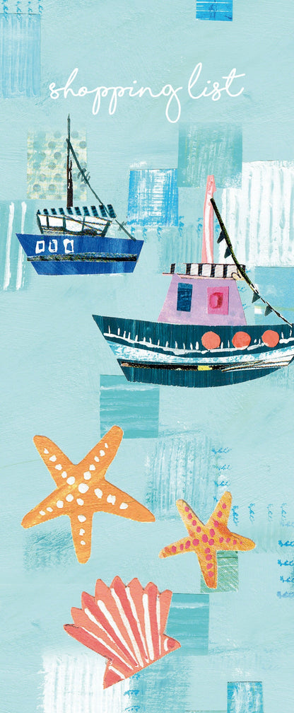 Gifted Stationery Magnetic Shopping List Pad Sea Breeze Design In Blue