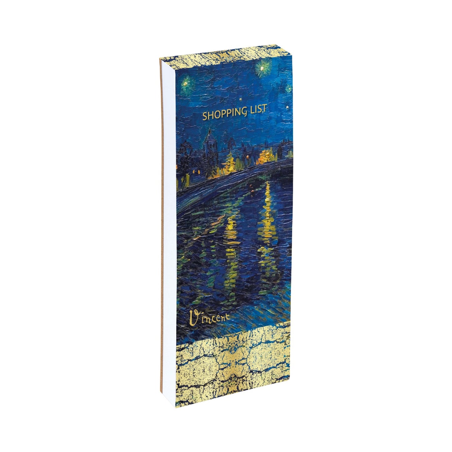 Gifted Stationery Magnetic Shopping List Pad Van Gogh Starry Night In Dark Blue