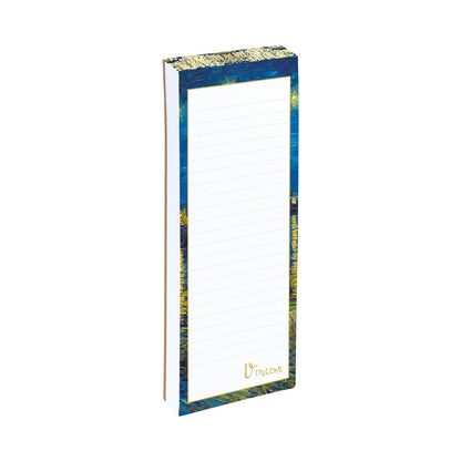 Gifted Stationery Magnetic Shopping List Pad Van Gogh Starry Night In Dark Blue