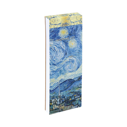 Gifted Stationery Magnetic Shopping List Pad Van Gogh Starry Night In Light Blue