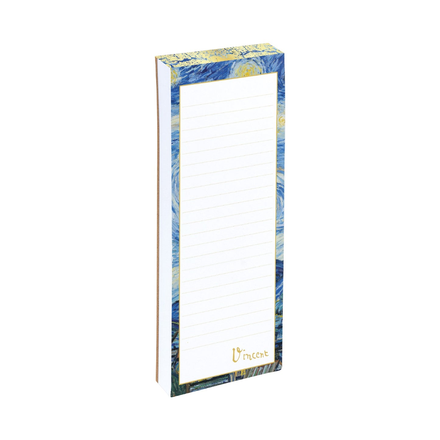 Gifted Stationery Magnetic Shopping List Pad Van Gogh Starry Night In Light Blue