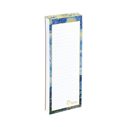 Gifted Stationery Magnetic Shopping List Pad Van Gogh Starry Night In Light Blue