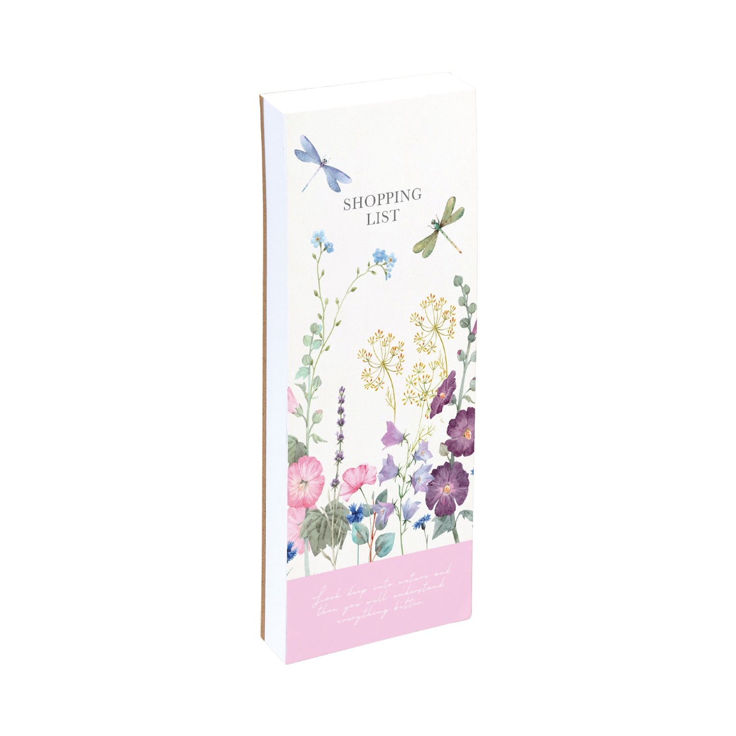 Gifted Stationery Magnetic Shopping List Pad Wild Harmony Design In Pink