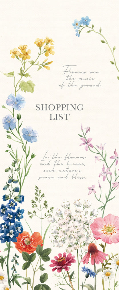 Gifted Stationery Magnetic Shopping List Pad Wild Harmony Design In Blue