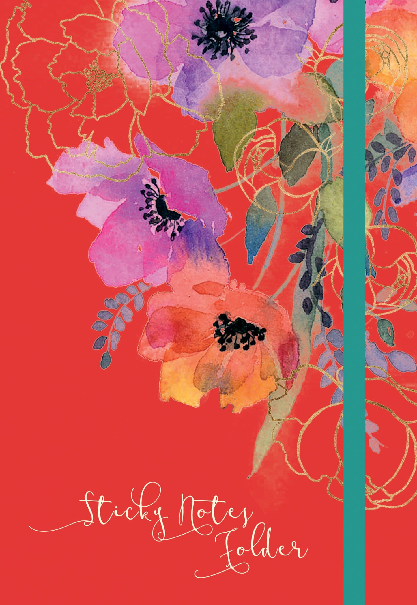 Gifted Stationery Sticky Notes Folder Anemones Design To-Do List Organiser