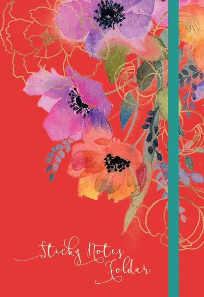 Gifted Stationery Sticky Notes Folder Anemones Design To-Do List Organiser
