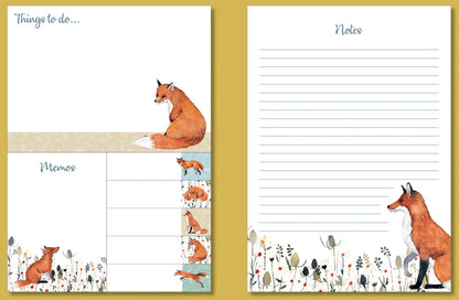 Gifted Stationery Sticky Notes Folder Foxy Tales Design To-Do List Organiser