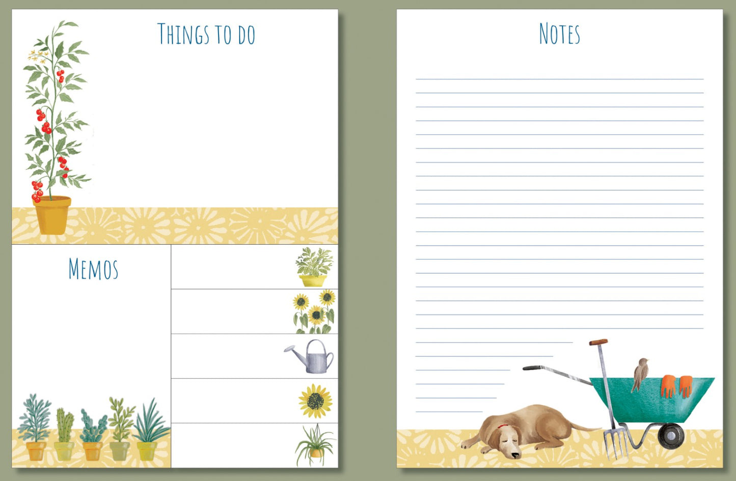 Gifted Stationery Sticky Notes Folder In The Garden Design To-Do List Organiser