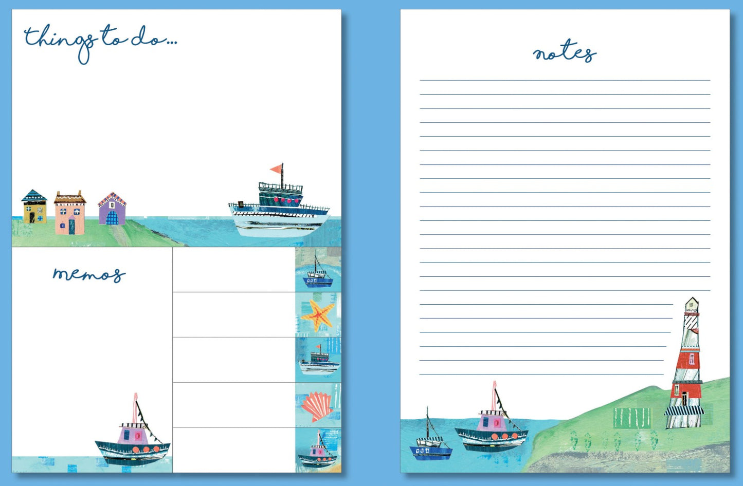 Gifted Stationery Sticky Notes Folder Sea Breeze Design To-Do List Organiser