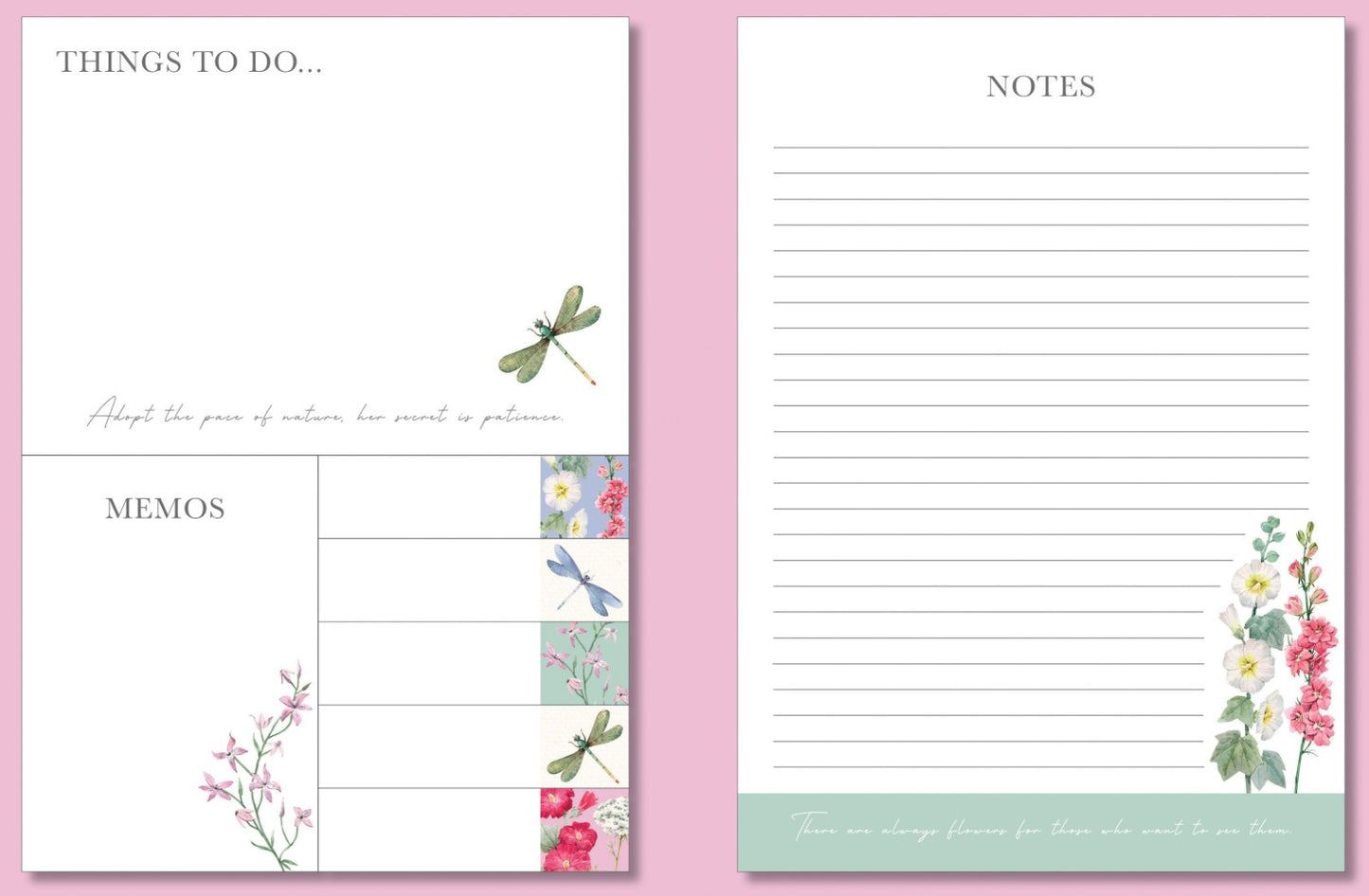 Gifted Stationery Sticky Notes Folder Wild Harmony Design To-Do List Organiser