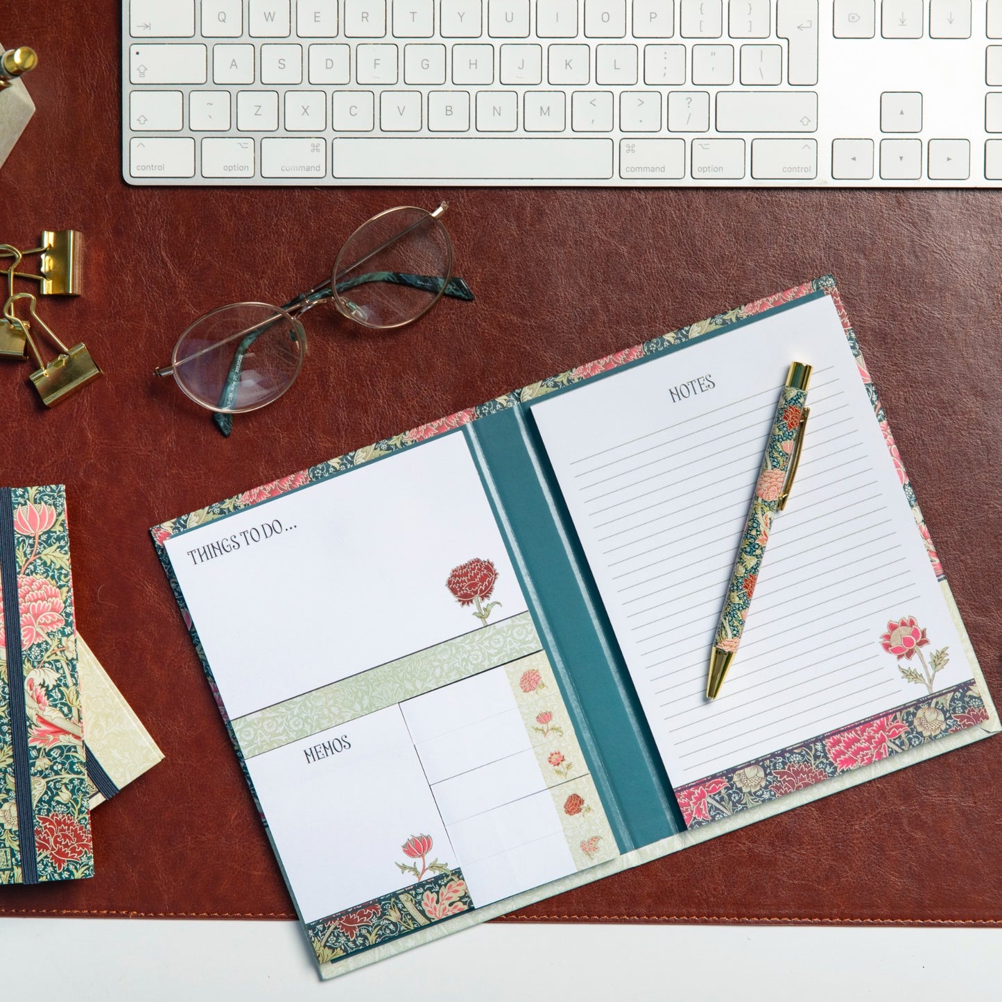 Gifted Stationery Sticky Notes Folder William Morris Cray To-Do List Organiser