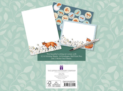 Gifted Stationery Writing Set Foxy Tales Design Letter Paper & Envelopes