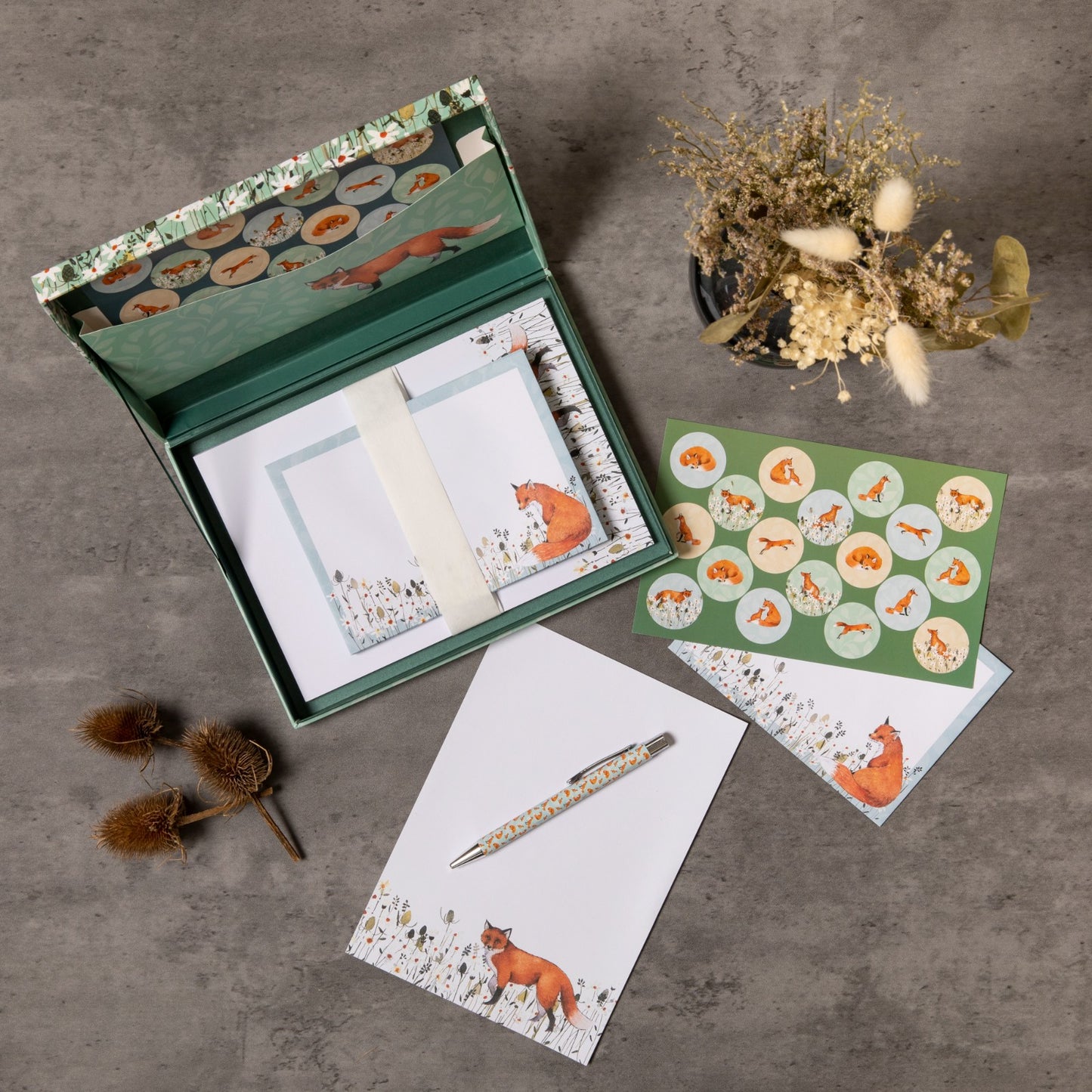 Gifted Stationery Writing Set Foxy Tales Design Letter Paper & Envelopes