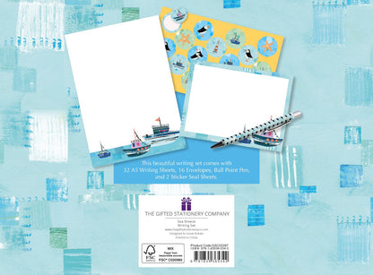 Gifted Stationery Writing Set Sea Breeze Design Letter Paper & Envelopes
