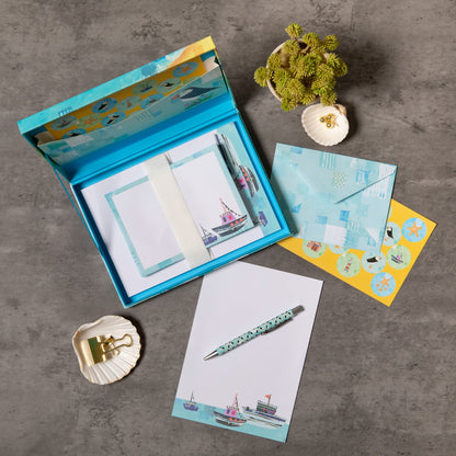 Gifted Stationery Writing Set Sea Breeze Design Letter Paper & Envelopes