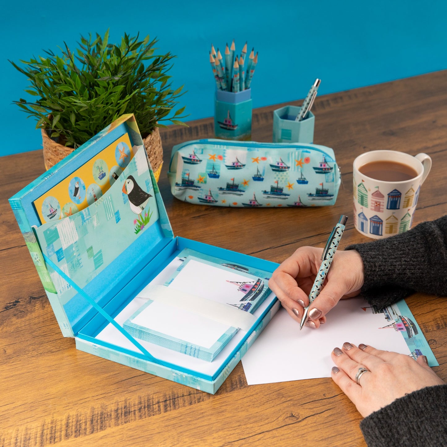 Gifted Stationery Writing Set Sea Breeze Design Letter Paper & Envelopes