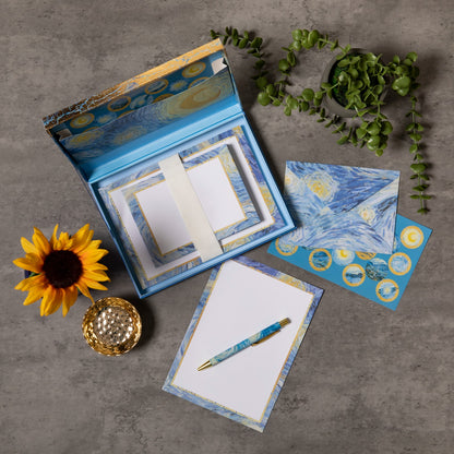 Gifted Stationery Writing Set Van Gogh Starry Night Letter Paper & Envelopes