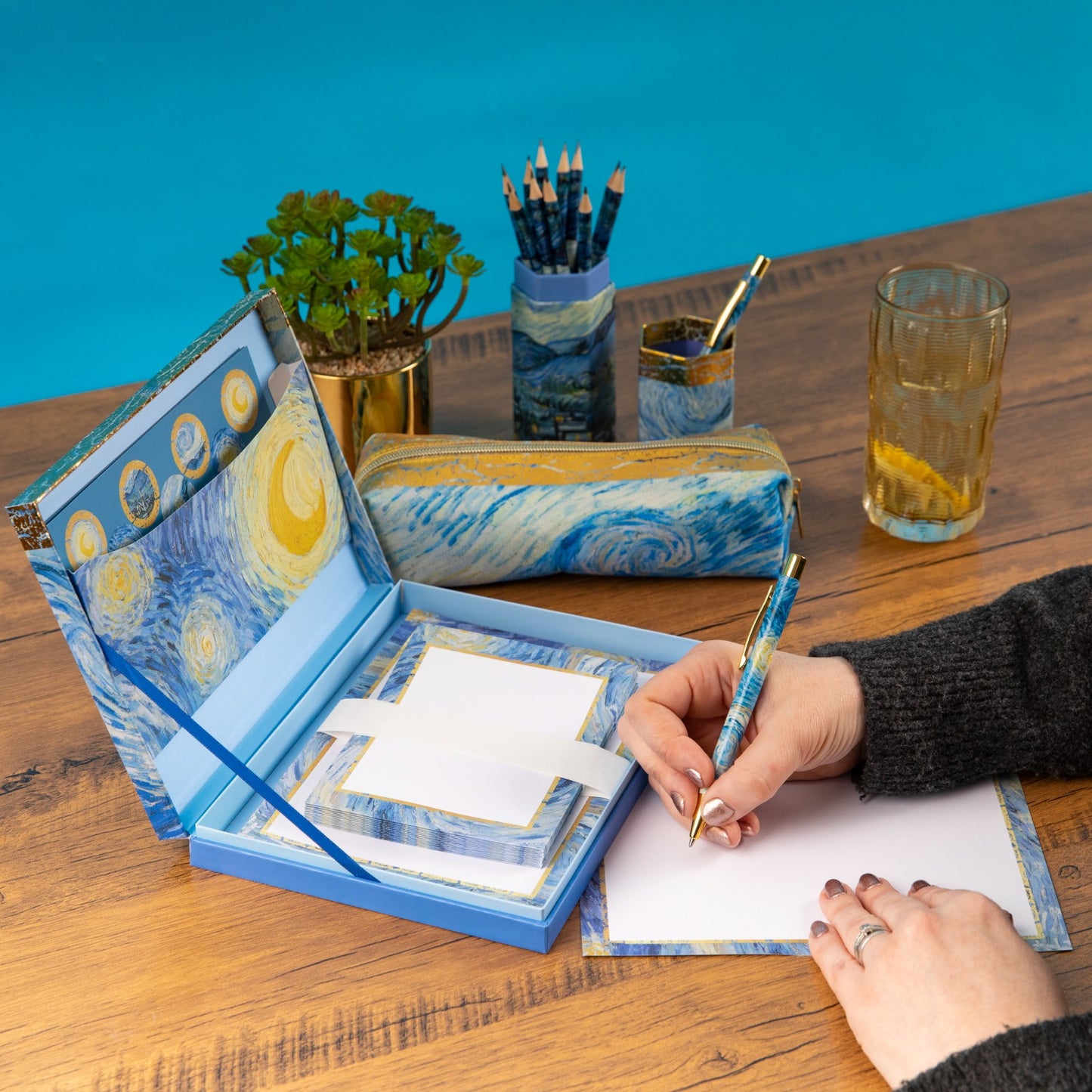 Gifted Stationery Writing Set Van Gogh Starry Night Letter Paper & Envelopes