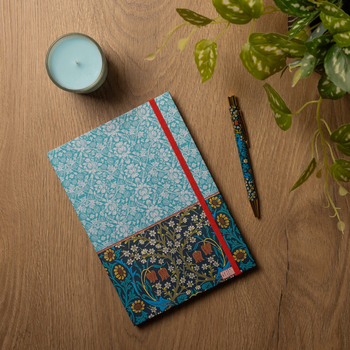 Gifted Stationery A5 Notebook William Morris Blackthorn Design Softcover Lined Journal