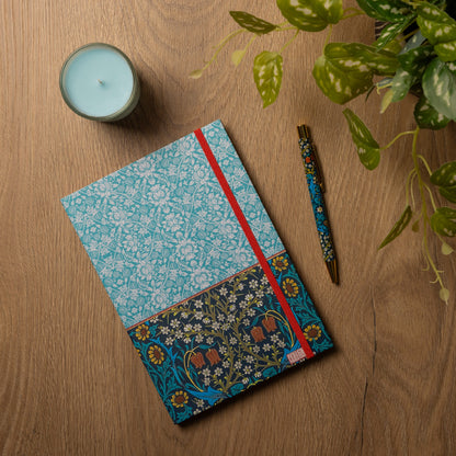 Gifted Stationery A5 Notebook William Morris Blackthorn Design Softcover Lined Journal